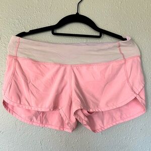 Pink Lululemon Speed Up shorts